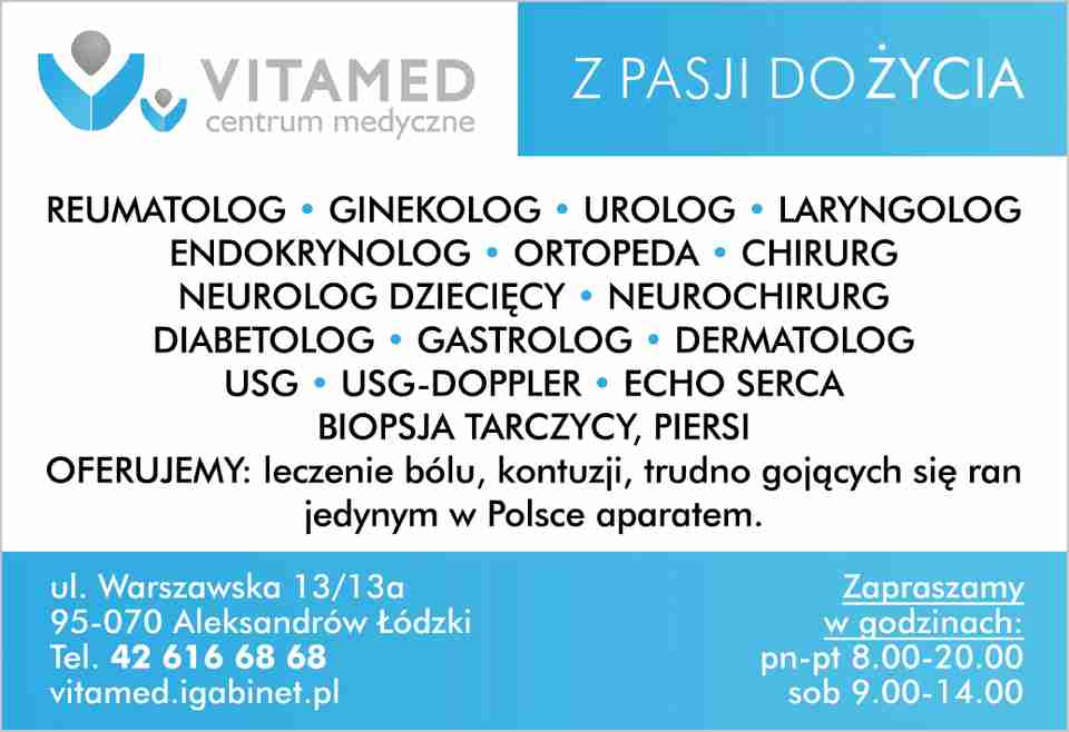 CENTRUM MEDYCZNE VITAMED "EWIP" Sp. z o.o. sp. k. - kardiolog ALEKSANDRÓW ŁÓDZKI kardiolog ALEKSANDRÓW ŁÓDZKI